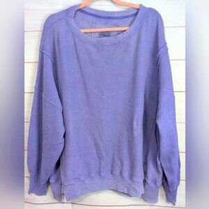 Nwot American Eagle Purple waffle 🧇 🧇 Knit Sweater Oversized Style Medium